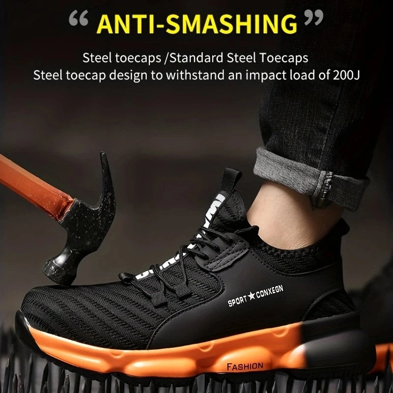 Anti Smash Anti Puncture Breathable Fashionable Comfortable Safety Shoes for Men