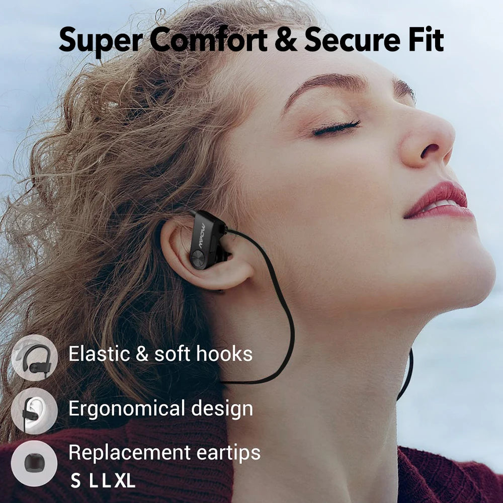Mpow Flame Earphones IPX7 Waterproof Bluetooth 5.3 Earbuds 12 Hours Playtime And Noise Canceling Microphone For iPhone
