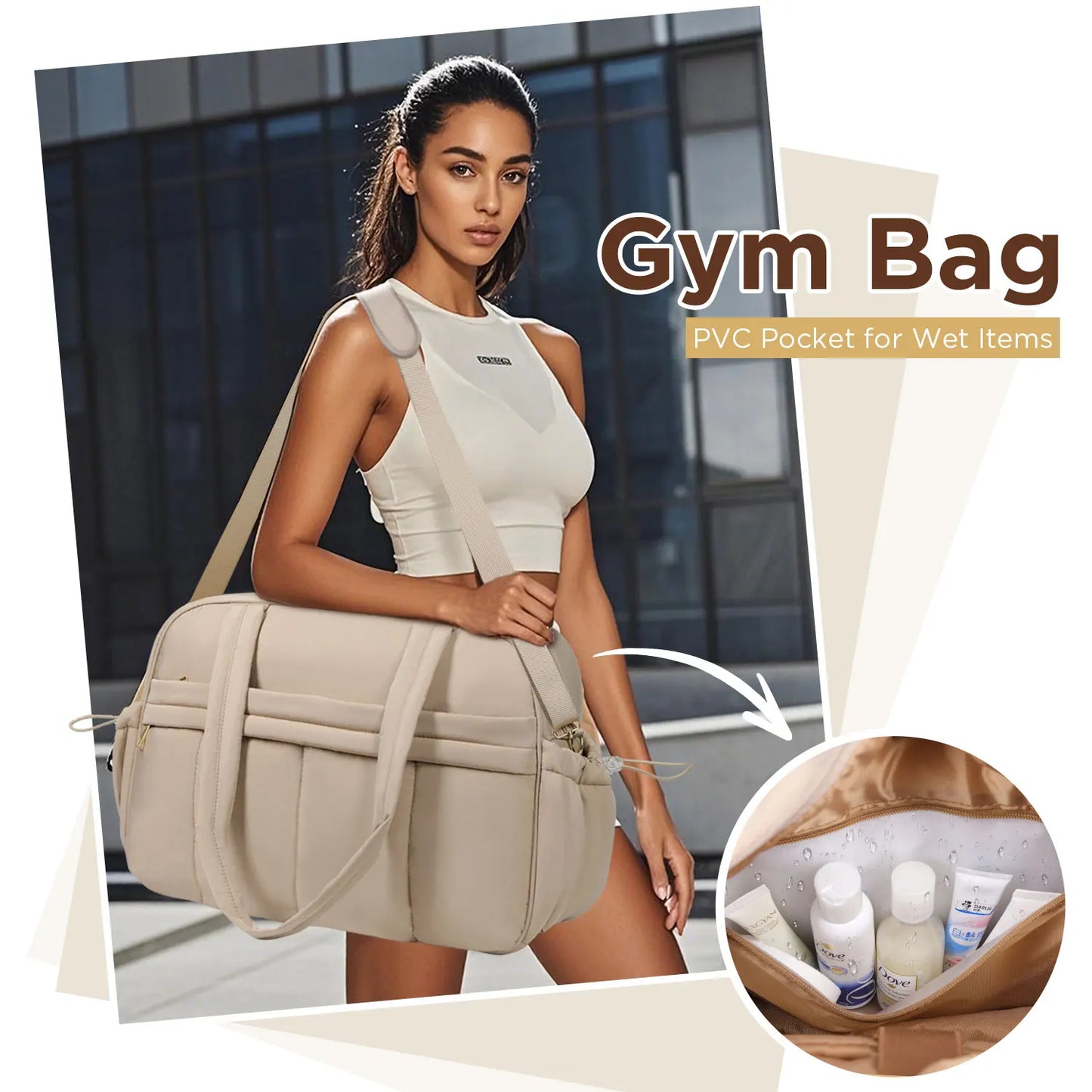 Quilted Weekender Duffle Bag Large Puffer Travel Bag Carry On For Airplanes