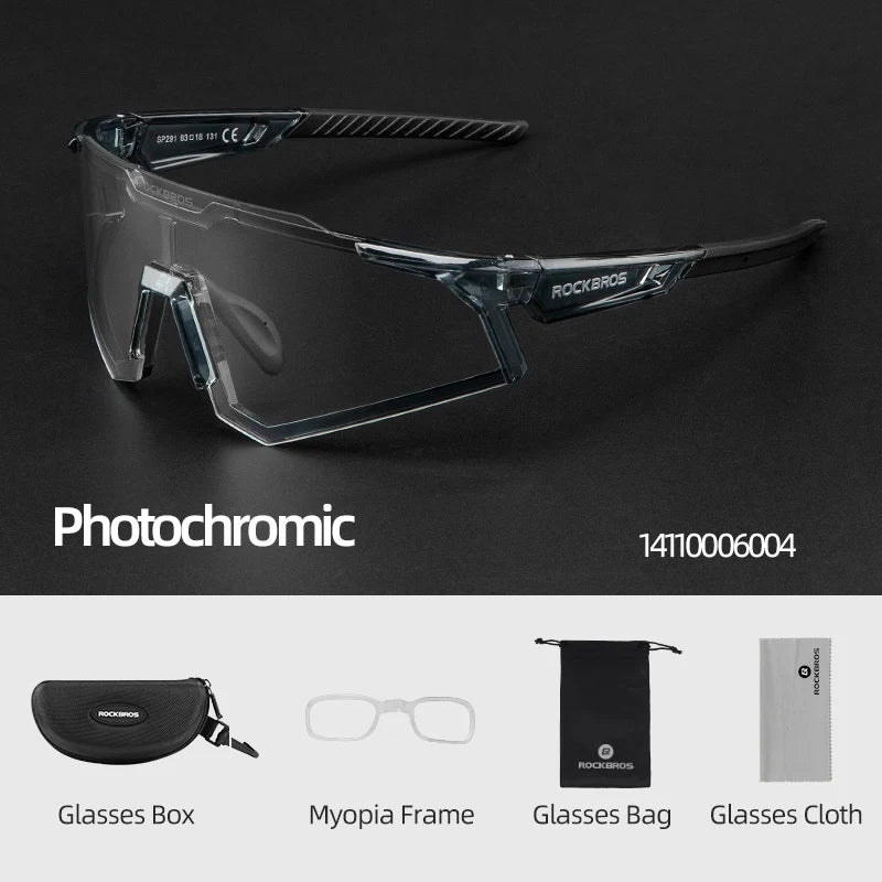 Rockbros Cycling Glasses Photochromic Polarized Sunglasses