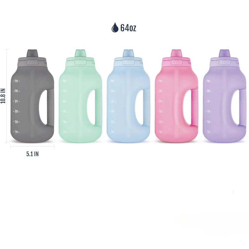 Half Gallon Water Jug with Motivational Time Markers