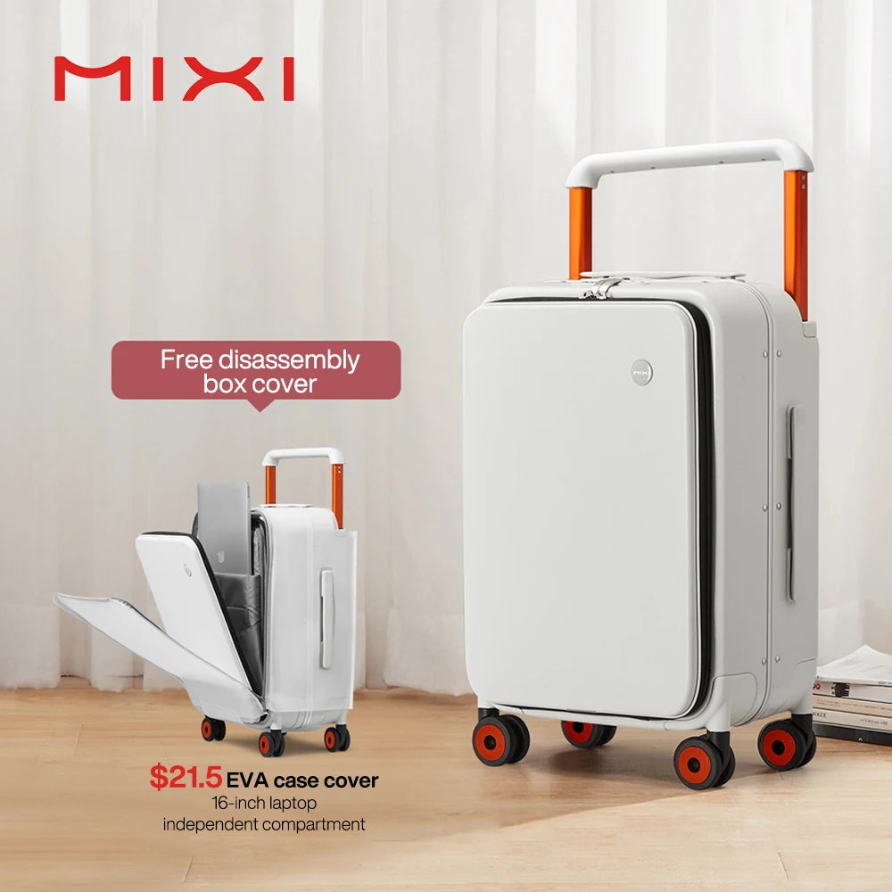 Mixi 2024 New Design Wide Handle Carry On Luggage 20 Inch Cabin PC Aluminum