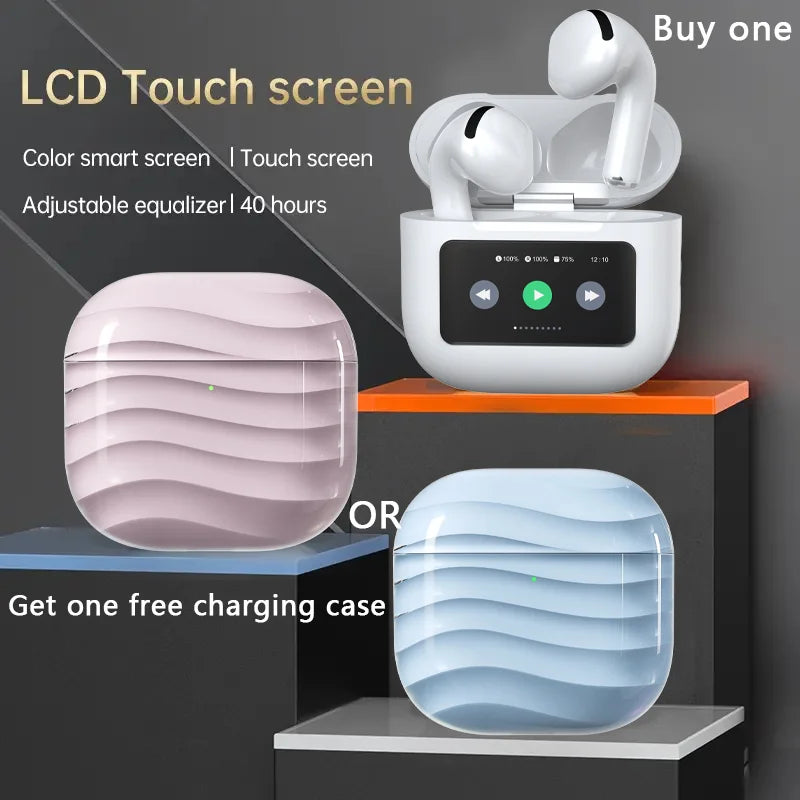 W&O T17 2 TWS Noise Cancelling Earphones With Touch Screen Case