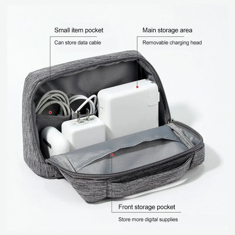 Portable Electronic Storage Bag Earphone Case USB Cable Organizer Pouch