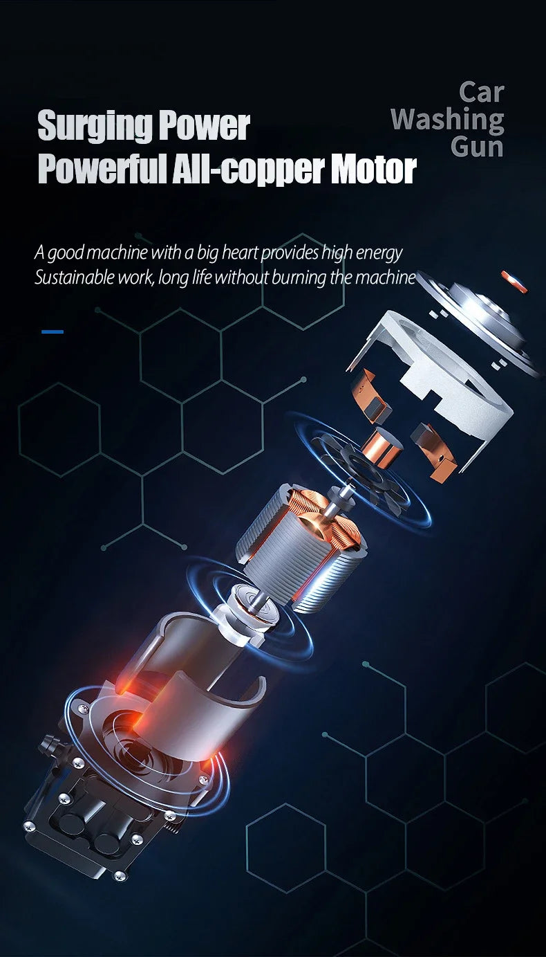 60 Bar 21V Cordless High Pressure Car Wash Gun Electric Water Gun