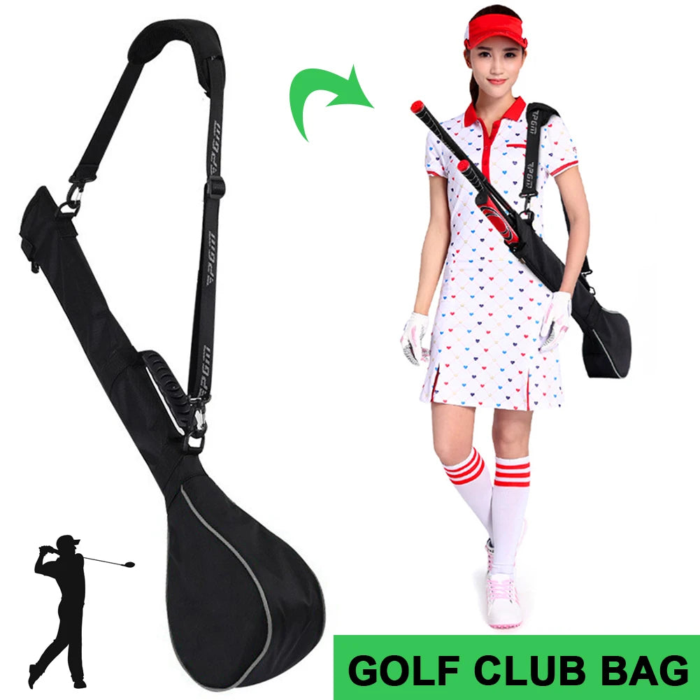 Foldable Golf Carry Pack Lightweight Stand Bag Holds 3 Clubs Soft Rubber Handle