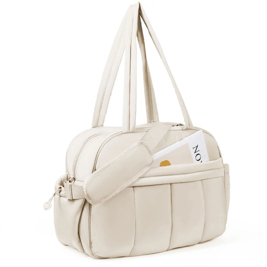 Quilted Weekender Duffle Bag Large Puffer Travel Bag Carry On For Airplanes